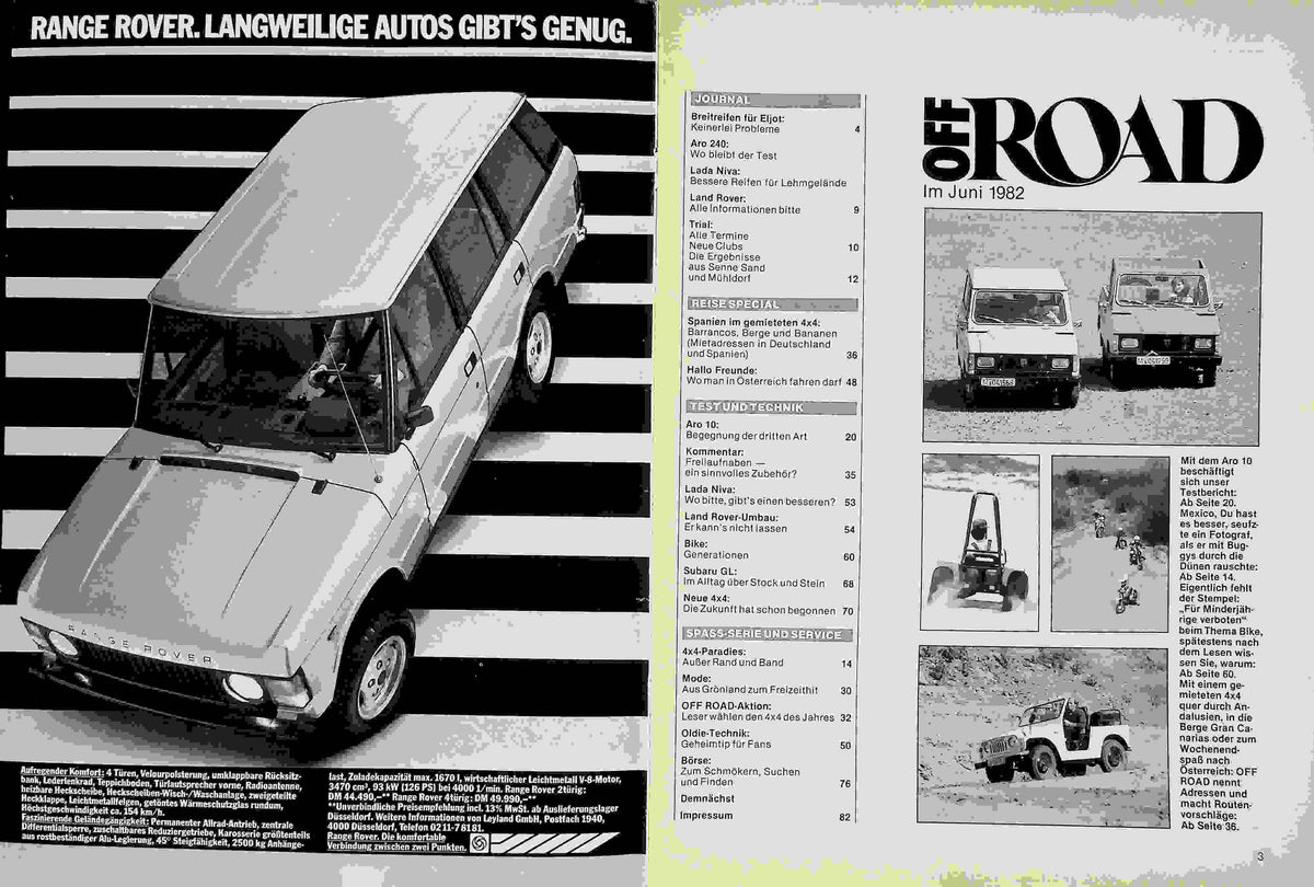 Inhaltsverzeichnis Offroad 06/1982