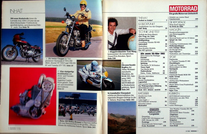 Inhaltsverzeichnis Motorrad 06/1982