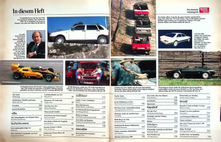Inhaltsverzeichnis Auto Motor und Sport 06/1983