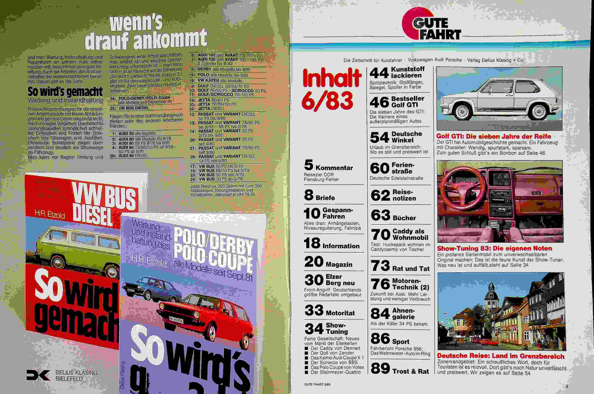 Inhaltsverzeichnis Gute Fahrt 06/1983