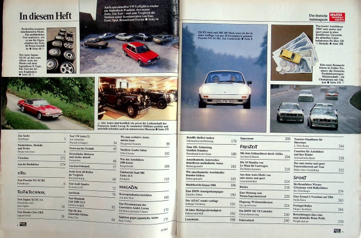 Inhaltsverzeichnis Auto Motor und Sport 06/1984