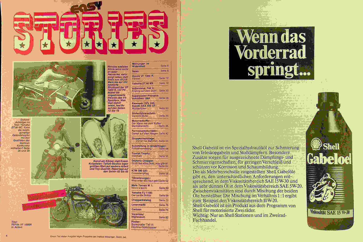 Inhaltsverzeichnis Easy Rider 06/1984