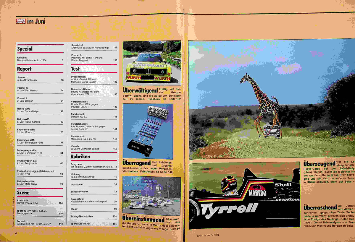 Inhaltsverzeichnis Sport Auto 06/1984