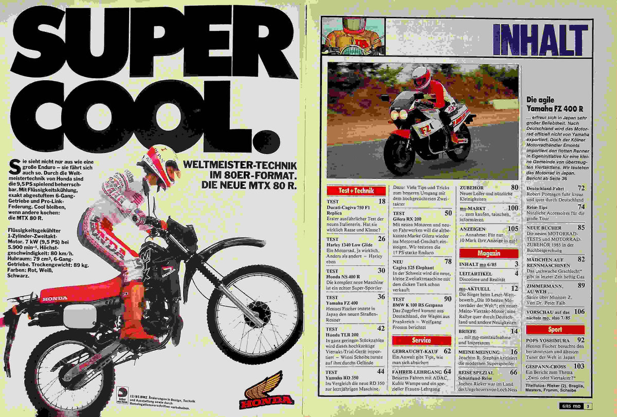 Inhaltsverzeichnis MO Magazin 06/1985