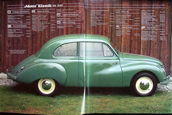 Inhaltsverzeichnis Motor Klassik 06/1985