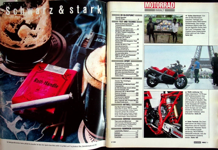 Inhaltsverzeichnis Motorrad 06/1986