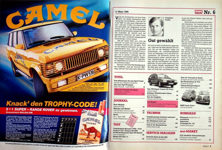 Inhaltsverzeichnis MOT 06/1986