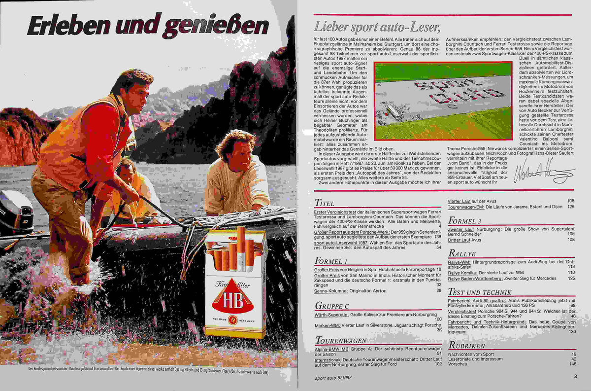 Inhaltsverzeichnis Sport Auto 06/1987