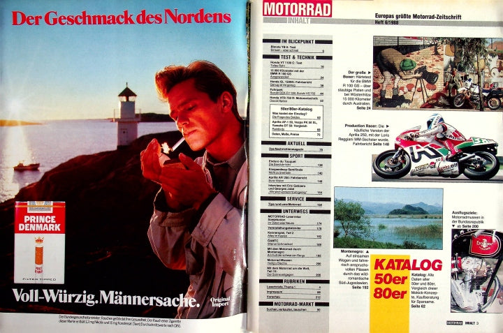 Inhaltsverzeichnis Motorrad 06/1988