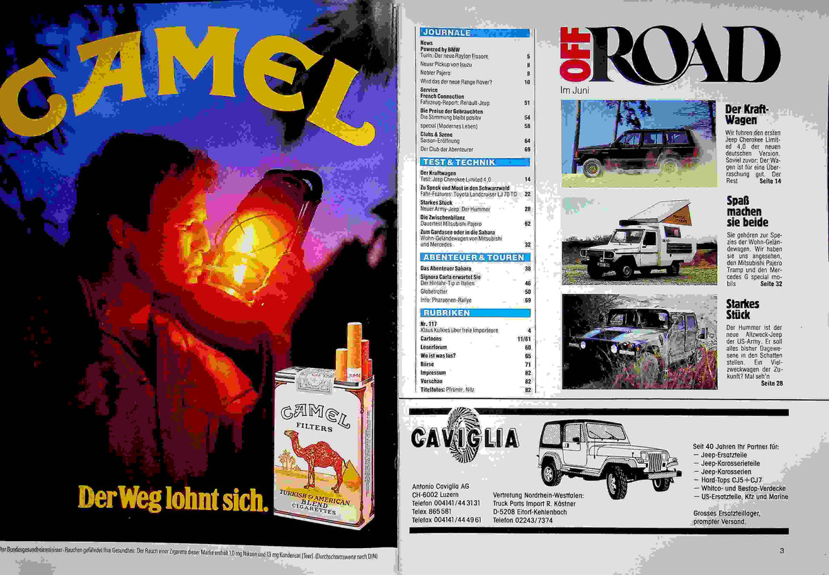 Inhaltsverzeichnis Offroad 06/1988