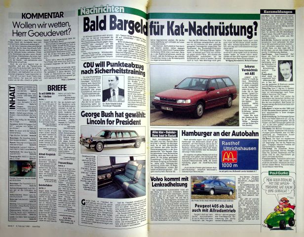 Inhaltsverzeichnis Auto Bild 06/1989