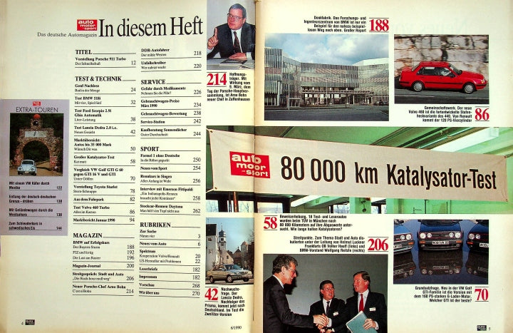 Inhaltsverzeichnis Auto Motor und Sport 06/1990