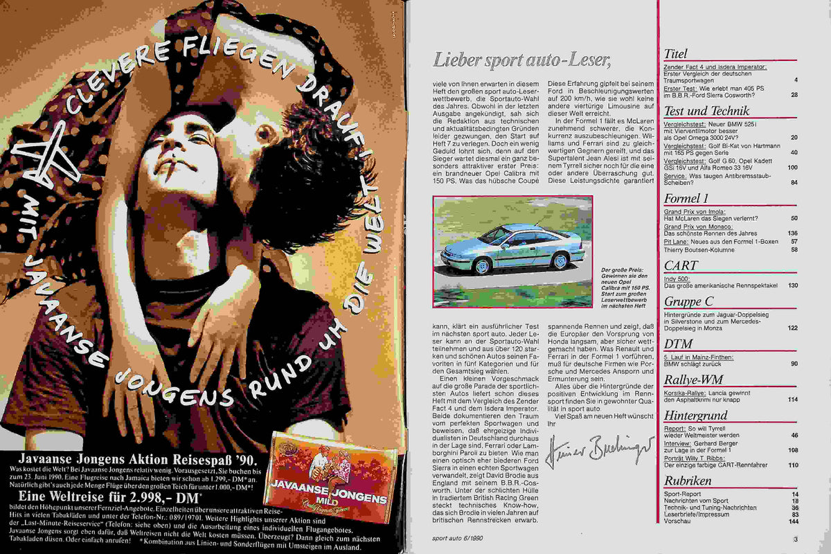 Inhaltsverzeichnis Sport Auto 06/1990