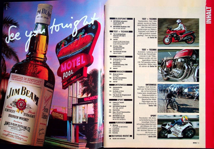 Inhaltsverzeichnis Motorrad 06/1990