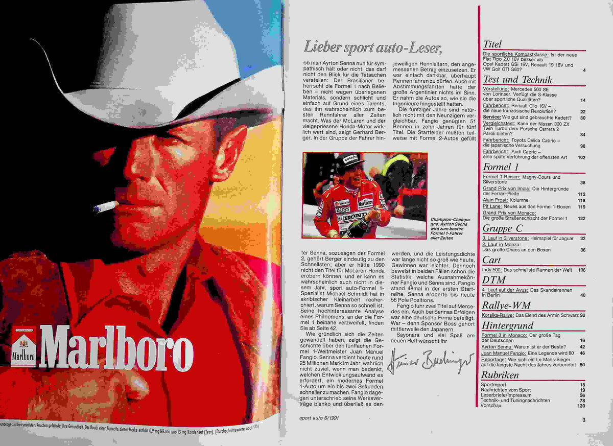 Inhaltsverzeichnis Sport Auto 06/1991
