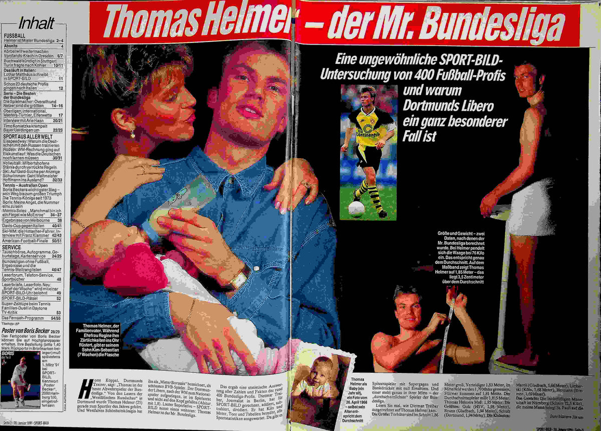 Inhaltsverzeichnis Sport Bild 06/1991