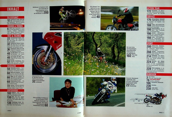 Inhaltsverzeichnis Motorrad 06/1992