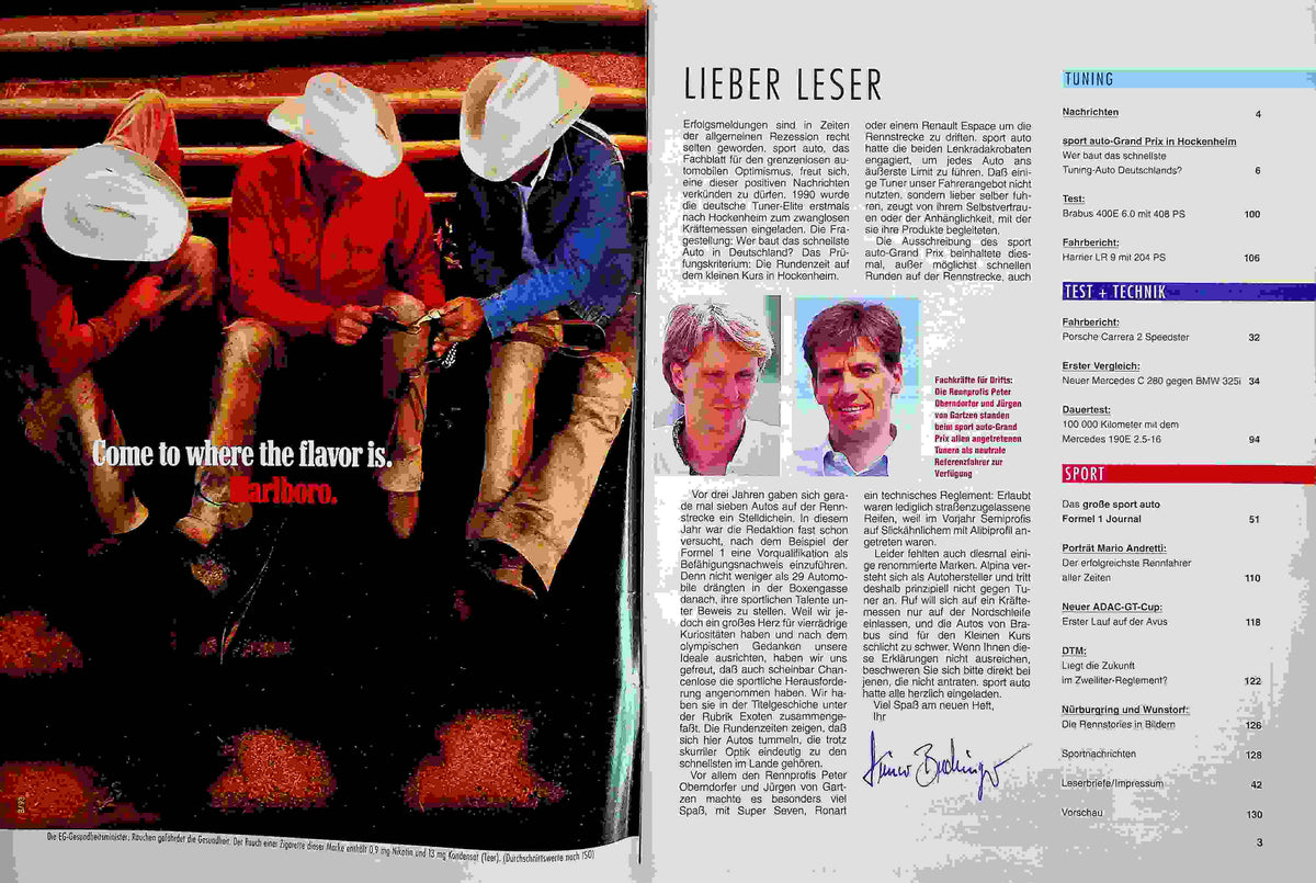 Inhaltsverzeichnis Sport Auto 06/1993