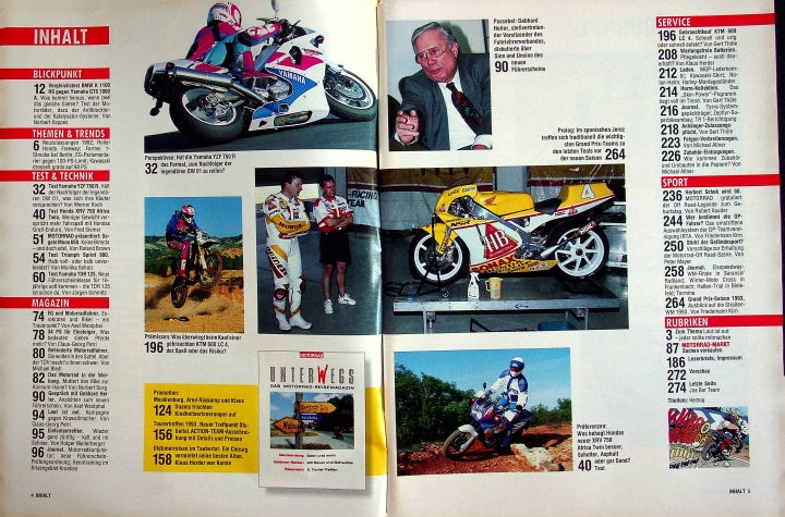 Inhaltsverzeichnis Motorrad 06/1993