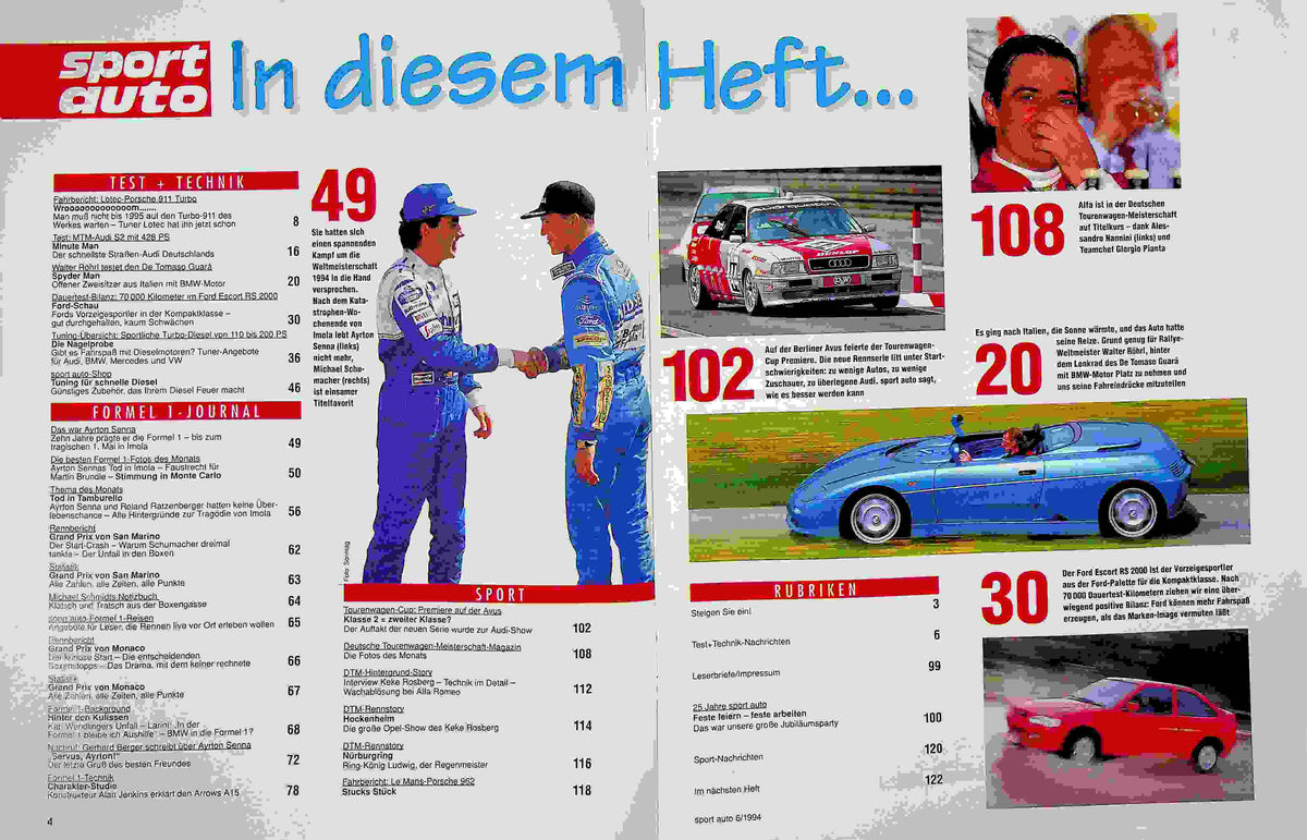 Inhaltsverzeichnis Sport Auto 06/1994