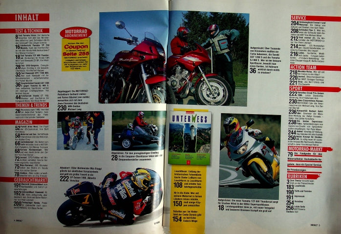 Inhaltsverzeichnis Motorrad 06/1996