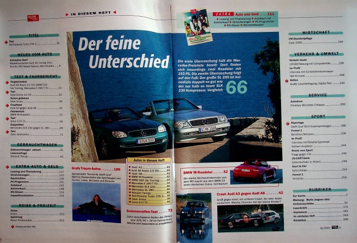 Inhaltsverzeichnis Auto Motor und Sport 06/1997
