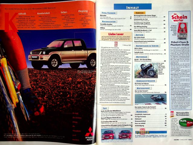 Inhaltsverzeichnis Auto Bild 06/1997