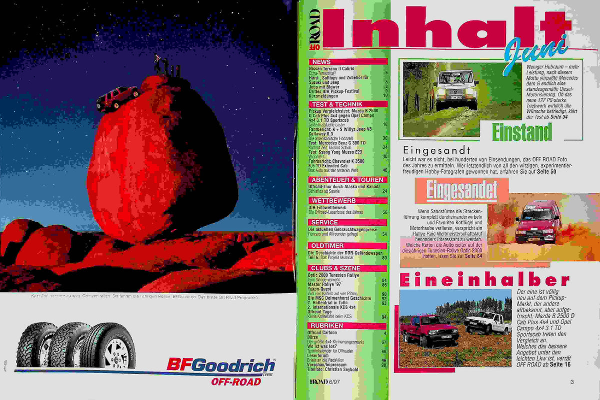 Inhaltsverzeichnis Offroad 06/1997