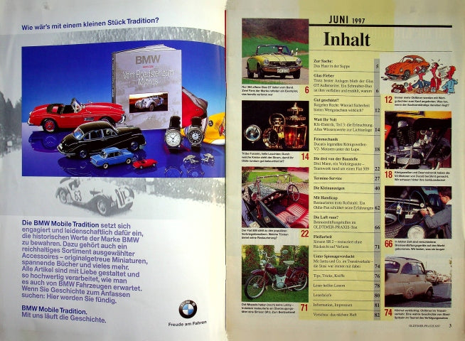 Inhaltsverzeichnis Oldtimer Praxis 06/1997
