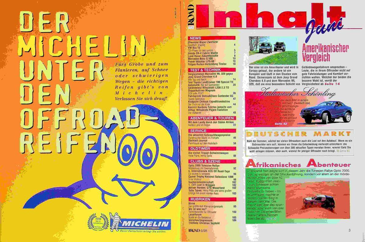 Inhaltsverzeichnis Offroad 06/1998