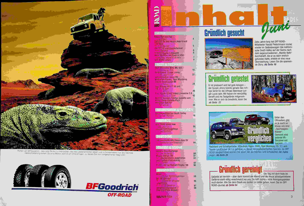 Inhaltsverzeichnis Offroad 06/1999