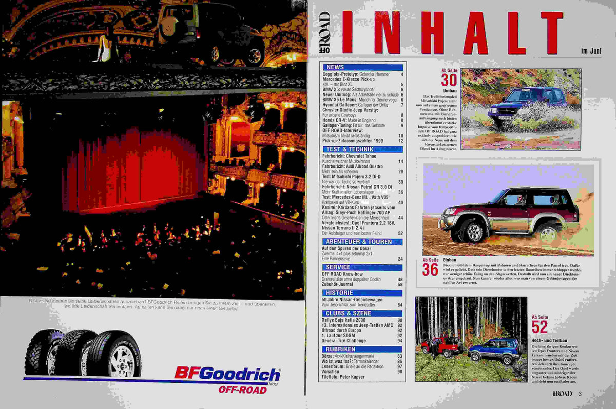 Inhaltsverzeichnis Offroad 06/2000