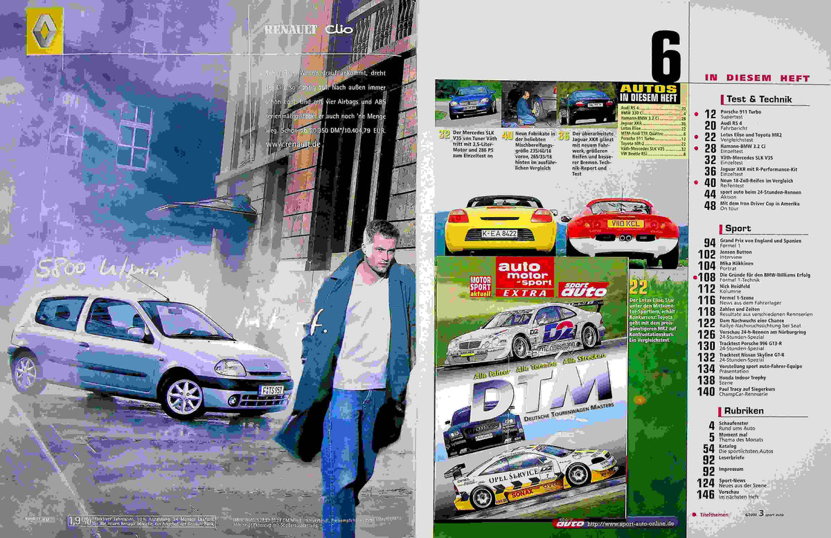 Inhaltsverzeichnis Sport Auto 06/2000