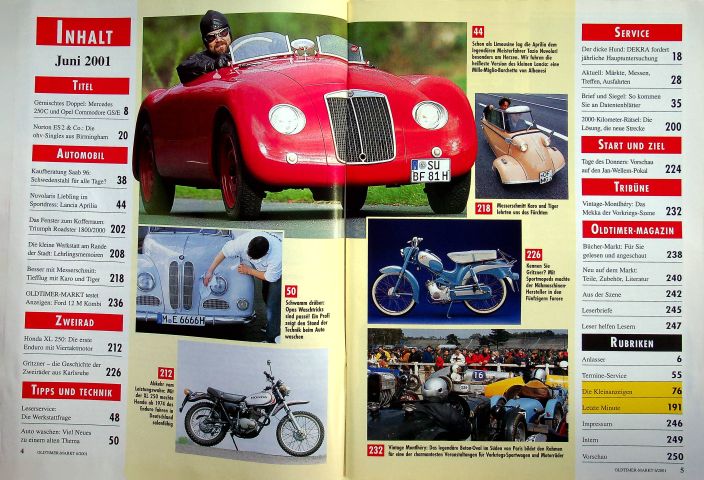 Inhaltsverzeichnis Oldtimer Markt 06/2001
