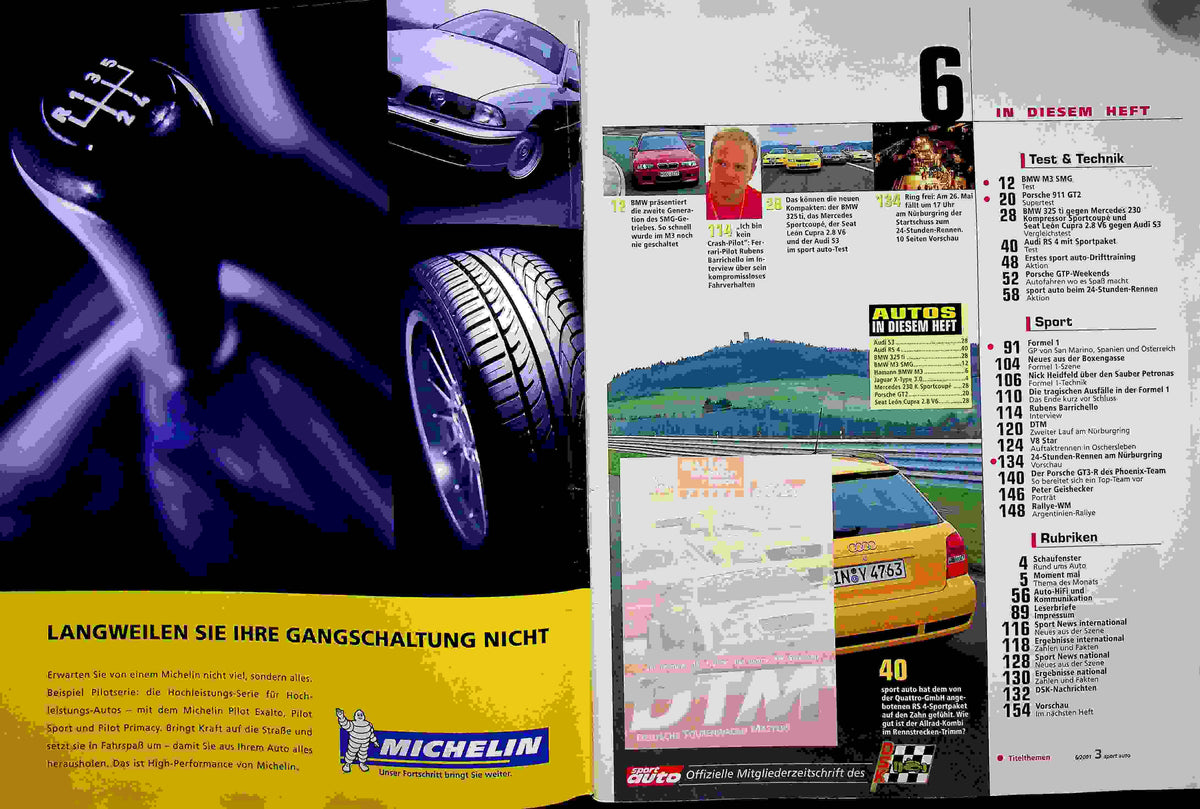 Inhaltsverzeichnis Sport Auto 06/2001