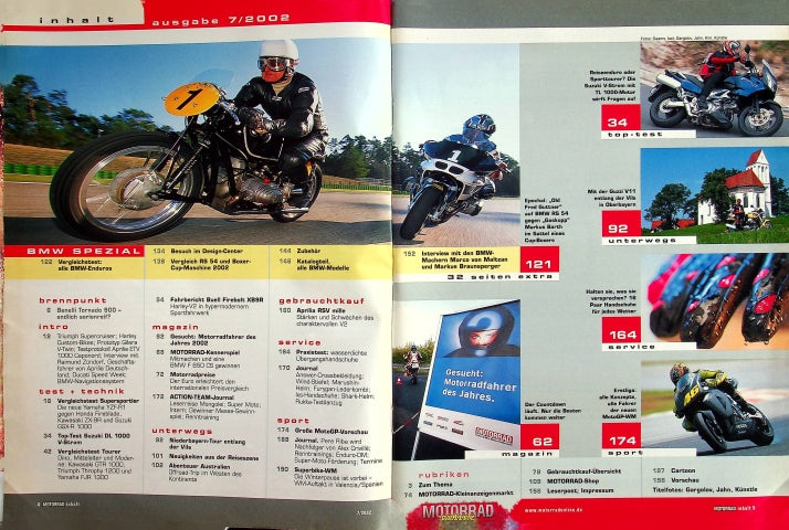 Inhaltsverzeichnis Motorrad 06/2002