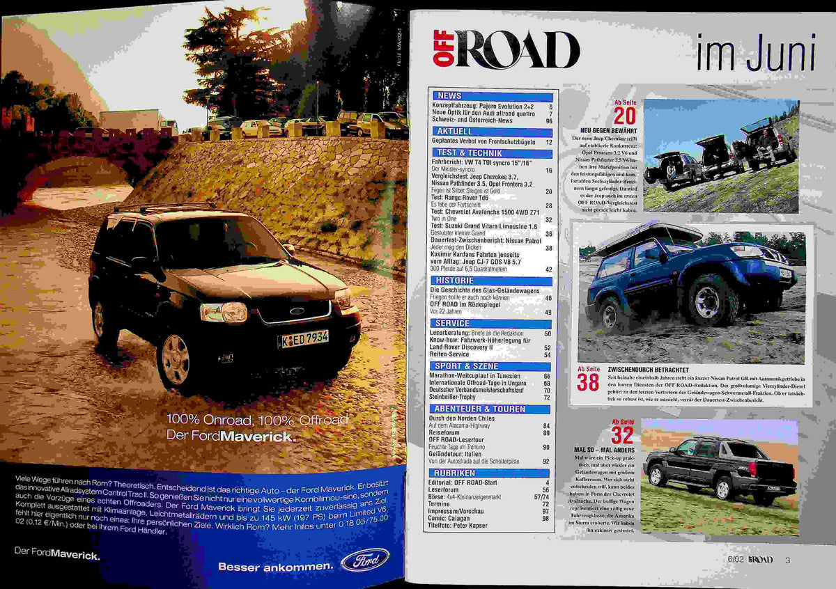 Inhaltsverzeichnis Offroad 06/2002