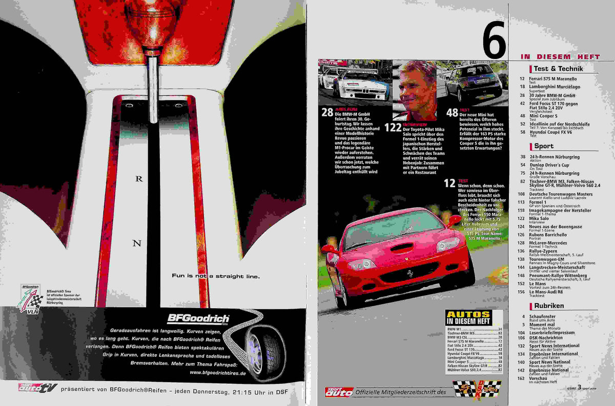 Inhaltsverzeichnis Sport Auto 06/2002