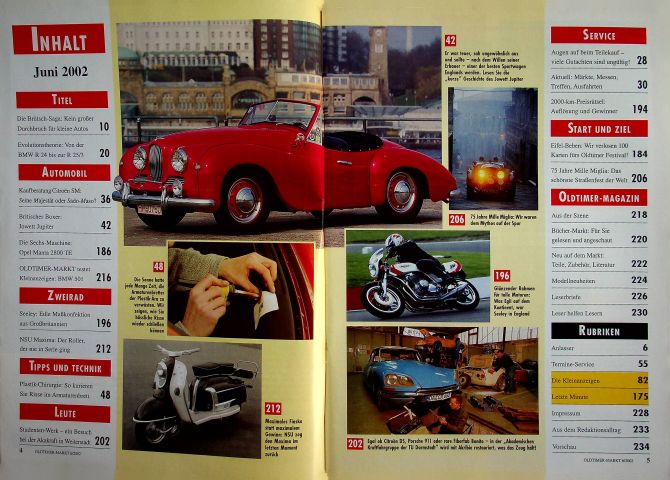 Inhaltsverzeichnis Oldtimer Markt 06/2002