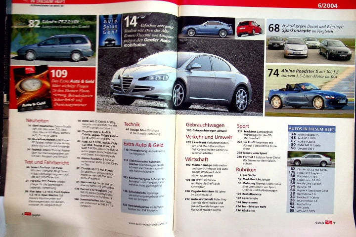 Inhaltsverzeichnis Auto Motor und Sport 06/2004