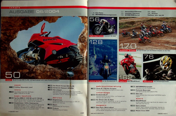 Inhaltsverzeichnis Motorrad 06/2004