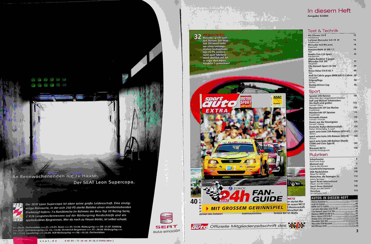 Inhaltsverzeichnis Sport Auto 06/2004