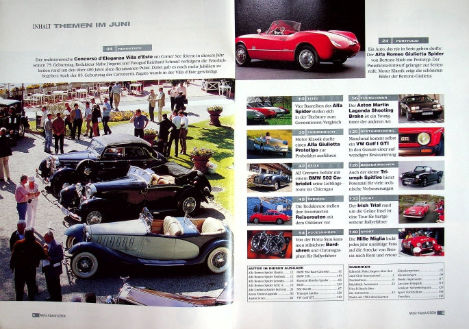 Inhaltsverzeichnis Motor Klassik 06/2004