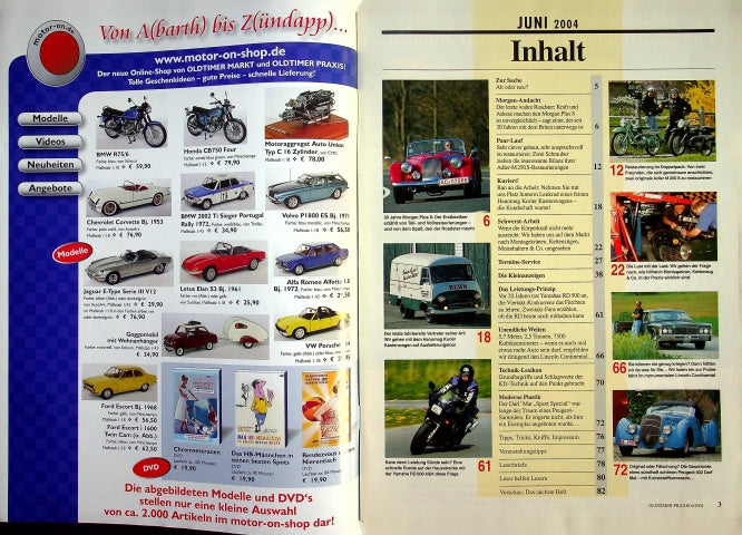 Inhaltsverzeichnis Oldtimer Praxis 06/2004