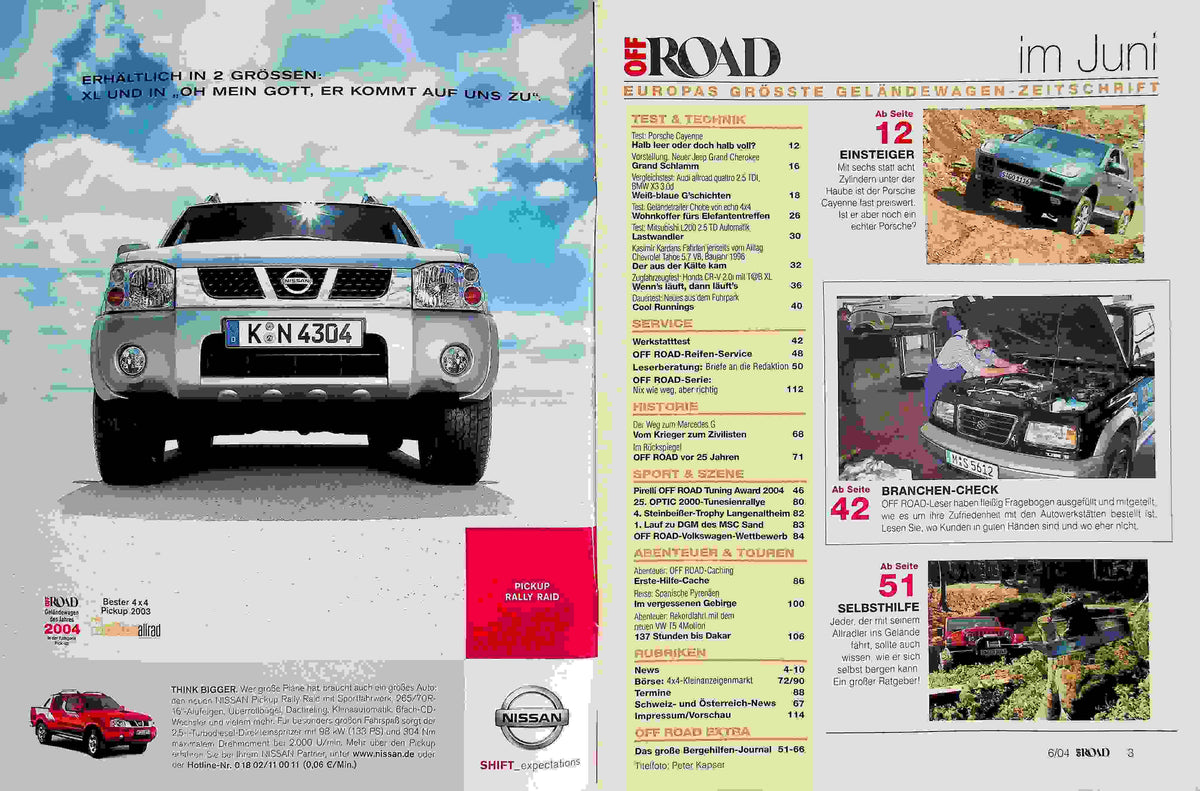 Inhaltsverzeichnis Offroad 06/2004