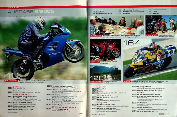 Inhaltsverzeichnis Motorrad 06/2005