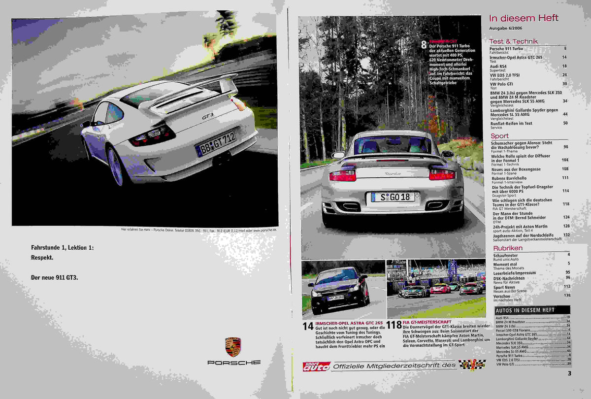 Inhaltsverzeichnis Sport Auto 06/2006