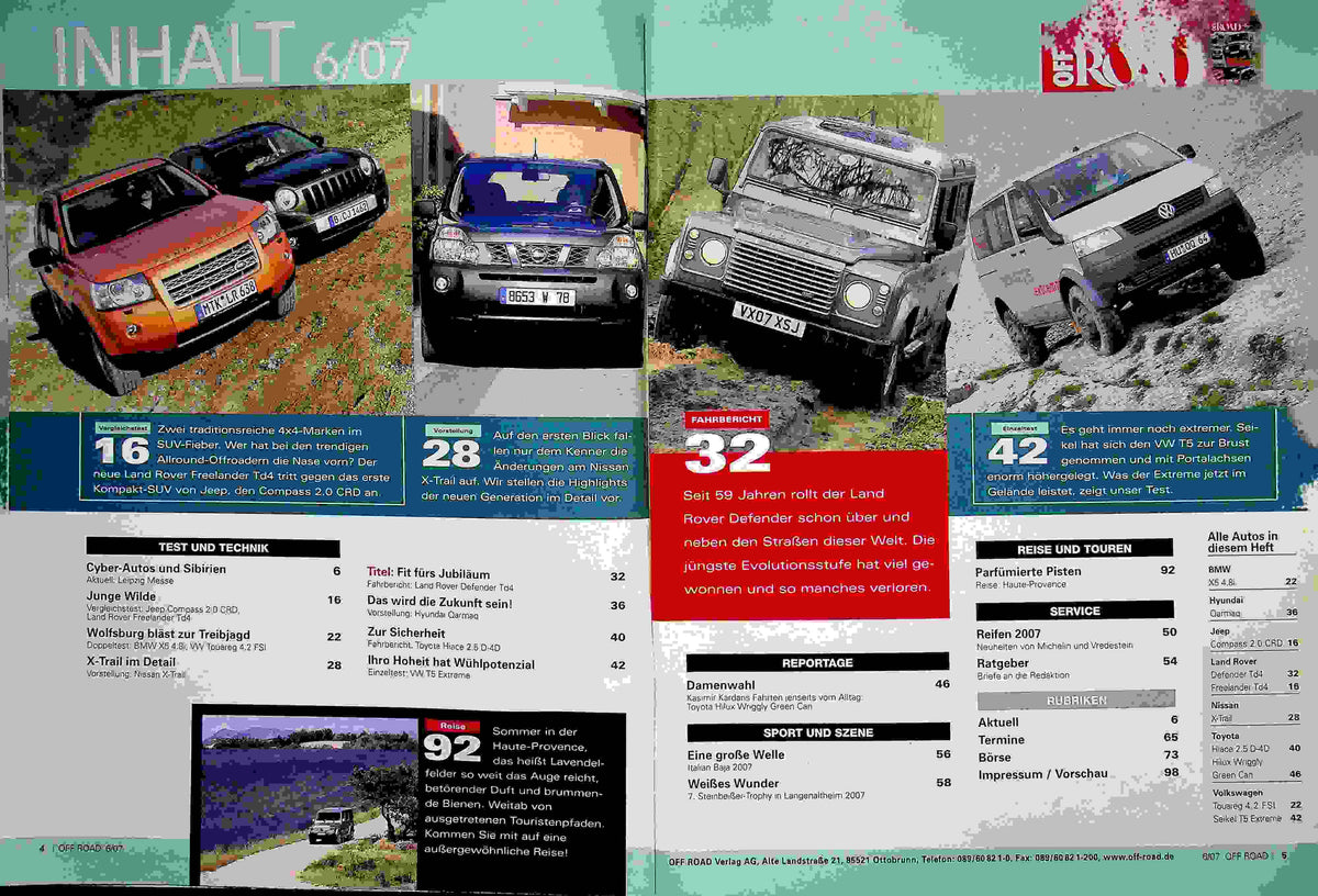 Inhaltsverzeichnis Offroad 06/2007