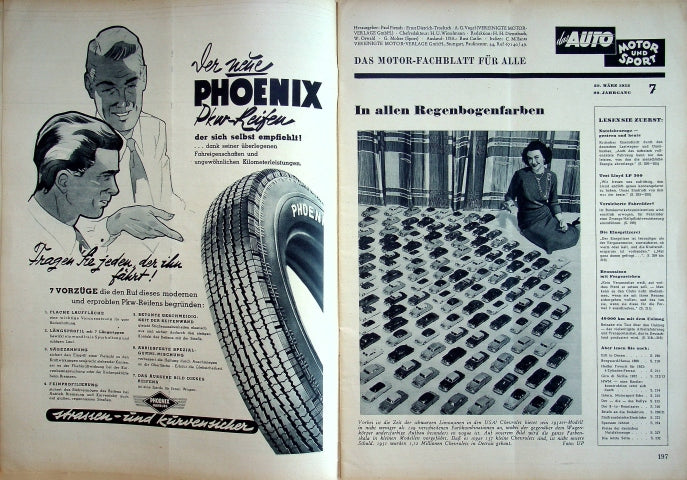 Inhaltsverzeichnis Auto Motor und Sport 07/1952
