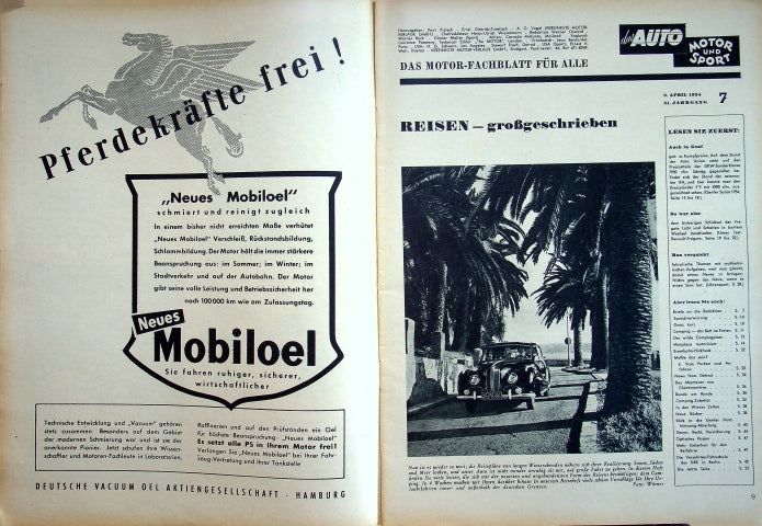 Inhaltsverzeichnis Auto Motor und Sport 07/1954